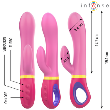 Vibratore Rabbit Rosa con Stimolazione Doppia e Vibrazioni Personalizzabili